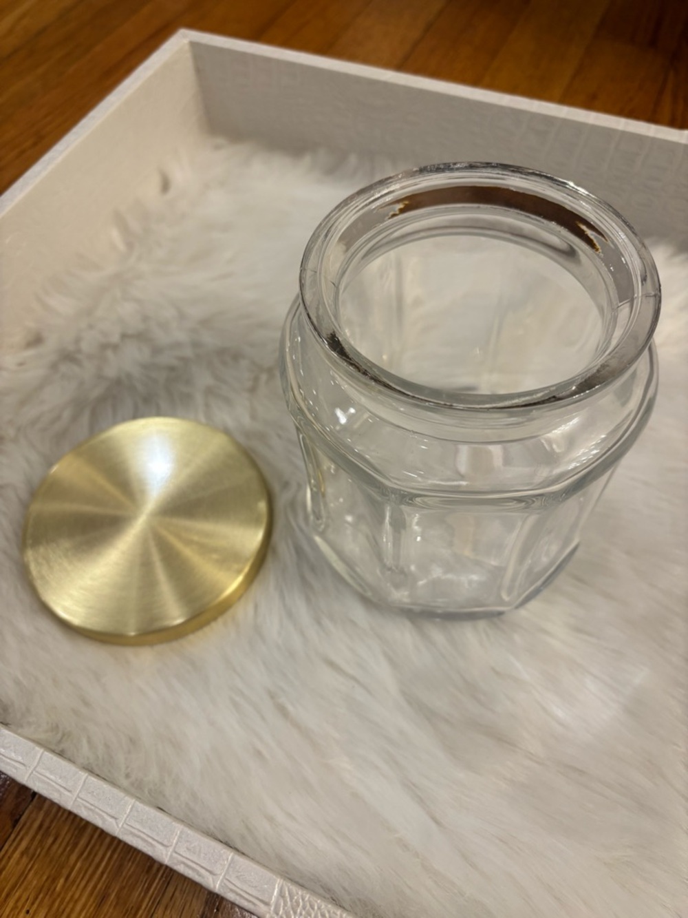 Hearth & Hand Glass Storage Jar with Gold Lid - Picture 2 of 4